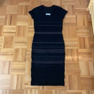 Bodycon capped sleeve dress with mesh detail